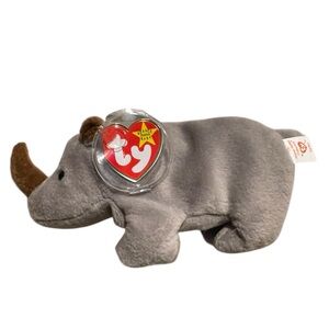 Ty Beanie Baby SPIKE the Rhino 7" Plush Stuffed Animal Toy Vintage 1996